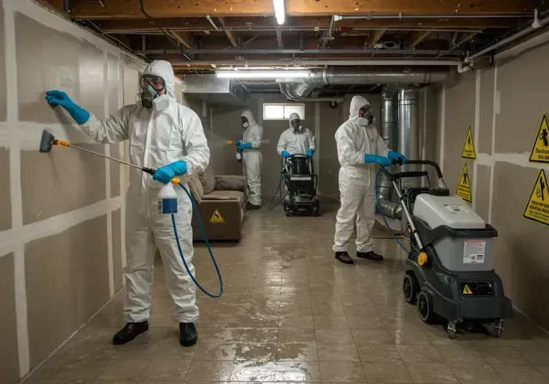 Basement Moisture Removal and Structural Drying process in Rankin, PA